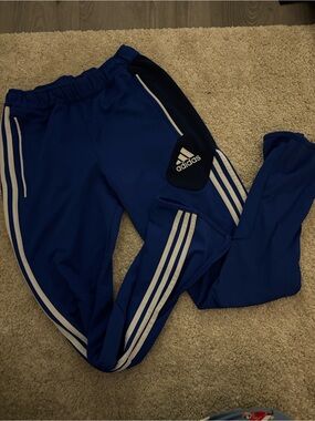 adidas Royal Blue Joggers with White Stripes